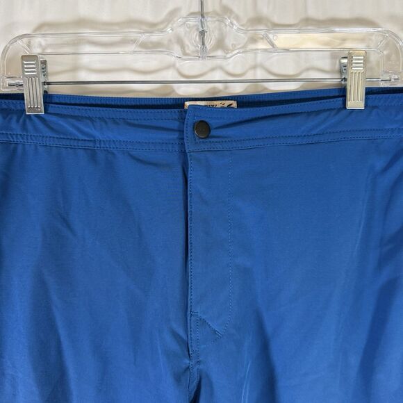 J. Crew Swim Trunks Mens XL Blue Drawstring Snap Zip Fle Swimwear Lining Cut Out - Picture 2 of 9